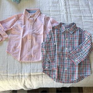 Kids Pink and Plaid Button-Up Shirts